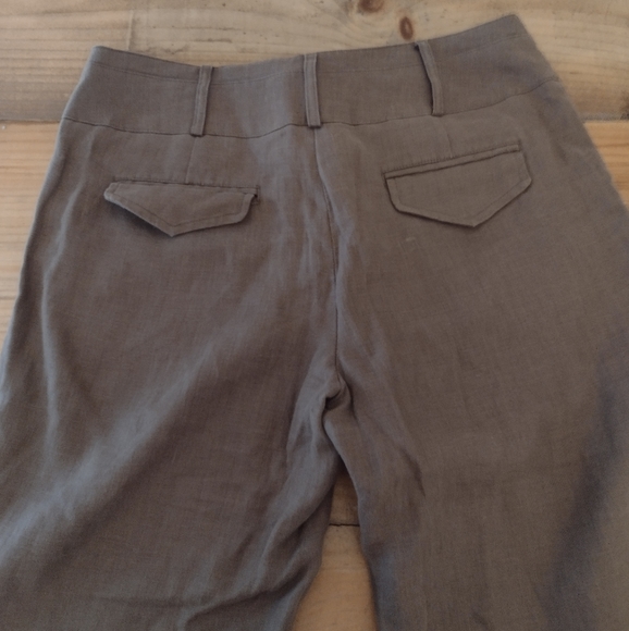 Zoe D Vintage Olive Green 100% Linen Capri Pant Size 4 New - Picture 7 of 8